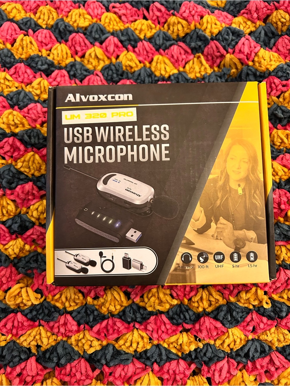 Alvoxcon UM 320 Pro USB Wireless Microphone - Black & Yellow